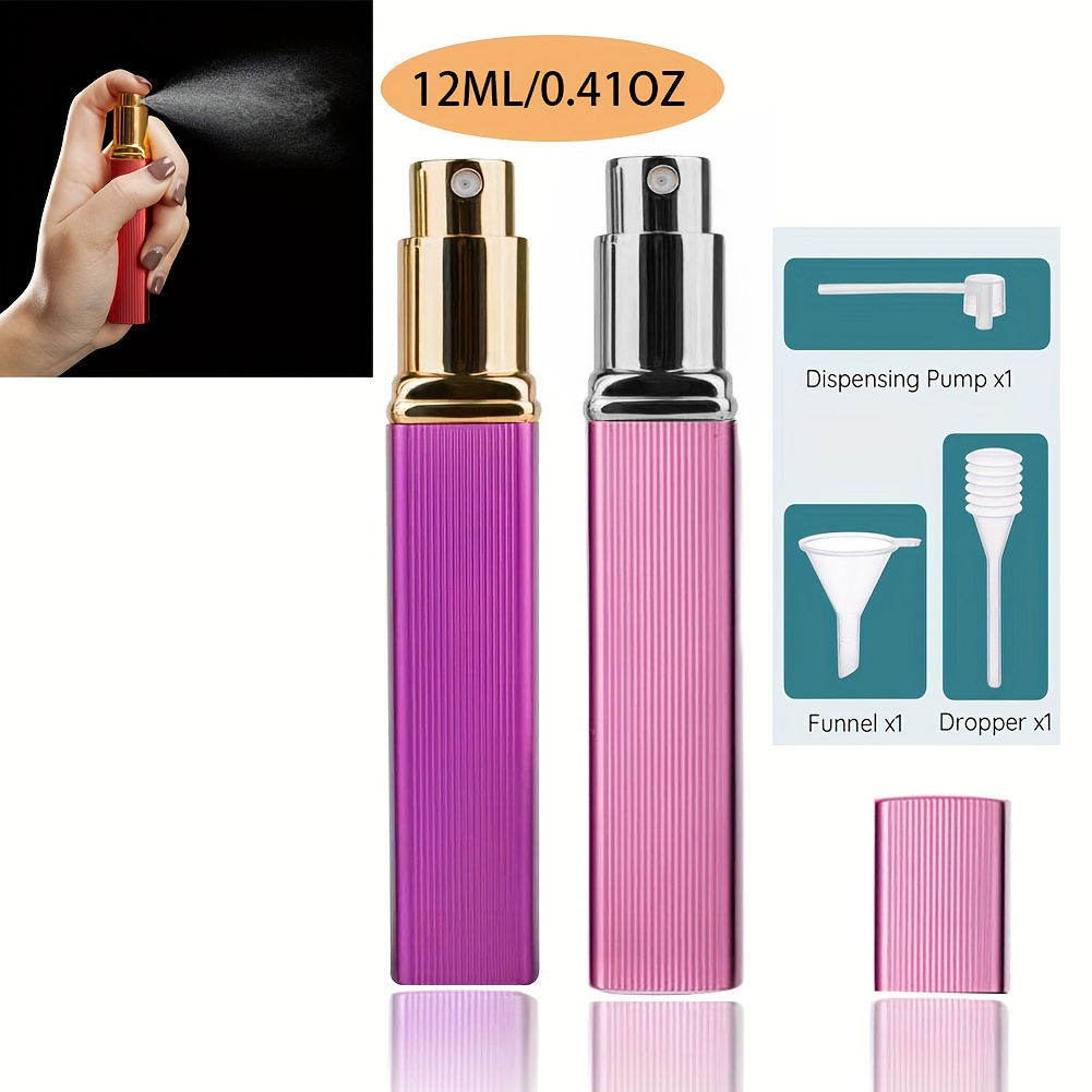 Perfume Fragrance Dispenser - 2-Piece Set, 12ml Refillable Perfume Spray